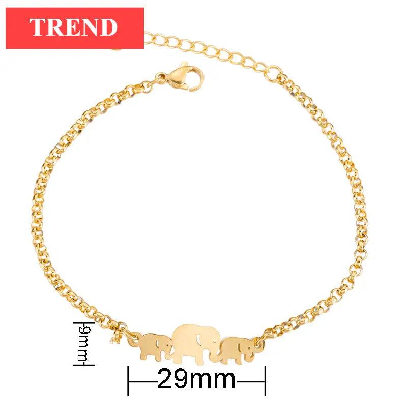 Nouveau bracelet de luxe moderne et élégant en acier inoxydable pour femmes, jolis bracelets de perles d'animaux papillon éléphant, accessoires de bijoux