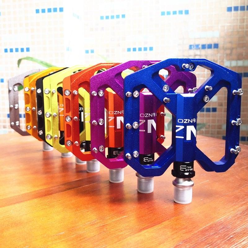 Nouvelles pédales de vélo antidérapantes VTT plates en alliage 9/16 3 roulements pour vélos de route, pédales de VTT, pédales de vélo plates 9/16 légères, pédales de vélo de route à roulements scellés en fibre de carbone