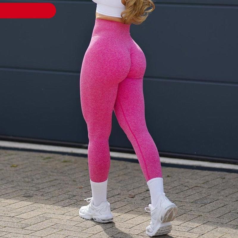 Nouveau Legging Rose Sans Couture Femme Vêtements De Sport Gym Push Up Legging Leggings De Levage Pour Femmes Leggings D'entraînement Sans Couture Pantalon De Yoga Taille Haute Sport Femme Fitness Vêtements De Sport Actifs