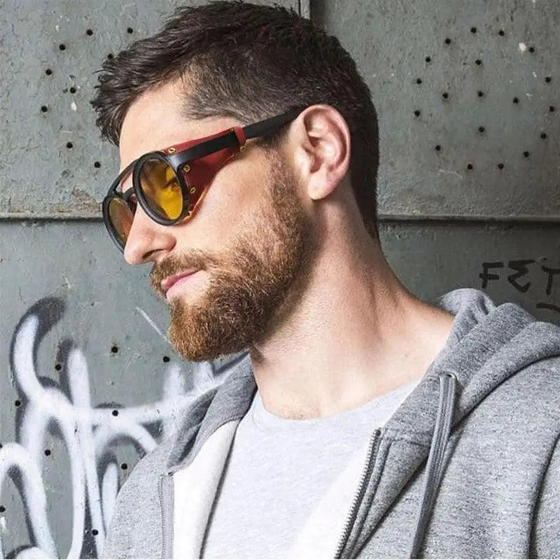 Nouvelles Lunettes de soleil rétro Design unique Monture ronde Style vintage Lunettes de soleil UV400 pour homme