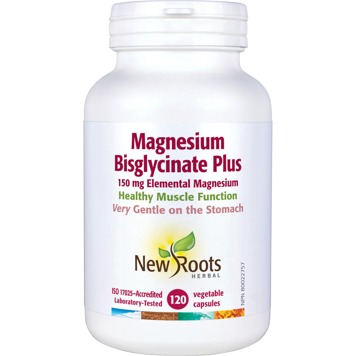 New Roots Herbal Bisglycinate de Magnésium Pur 130 mg 60 Gélules