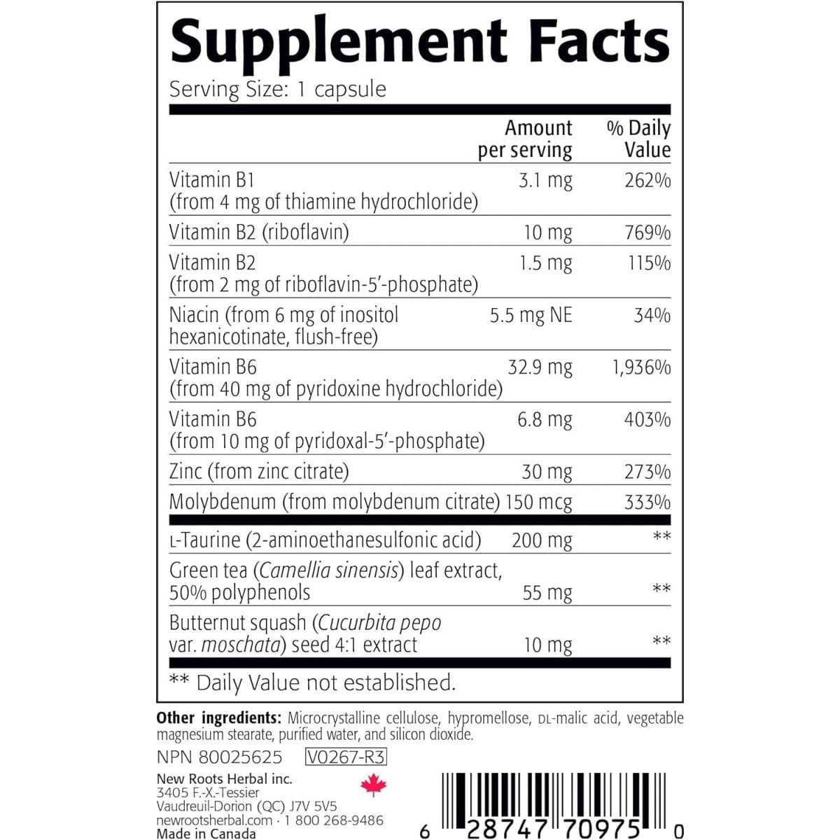 New Roots Herbal Ultra Zinc 30 mg 90 gélules