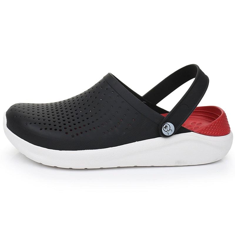 Nouvelles sandales, chaussures à trous pour hommes, sandales pour femmes, sabots, chaussures de jardin unisexes, chaussures d'eau grises, sandales légères à enfiler, chaussures d'été pour la plage, la piscine, la douche