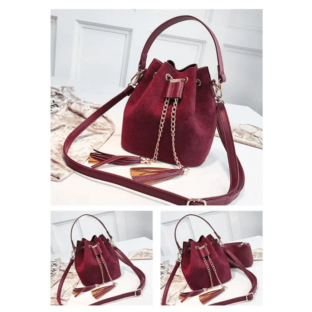 Nouveaux Sacs à Bandoulière Mini Sacs Mignons Sac Seau Sacs à Main Organisateur Petit Pompon Cuir PU Sacs à Bandoulière Femme