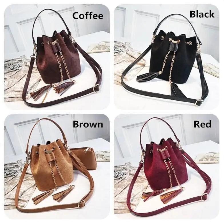 Nouveaux Sacs à Bandoulière Mini Sacs Mignons Sac Seau Sacs à Main Organisateur Petit Pompon Cuir PU Sacs à Bandoulière Femme