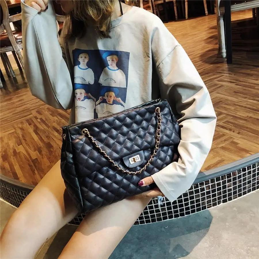 Sac à bandoulière en cuir synthétique pour femme, sac à main de luxe de grande capacité, sac bandoulière à la mode