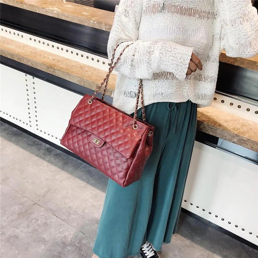 Sac à bandoulière en cuir synthétique pour femme, sac à main de luxe de grande capacité, sac bandoulière à la mode