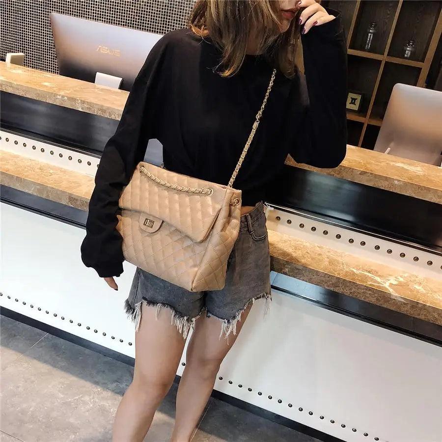 Sac à bandoulière en cuir synthétique pour femme, sac à main de luxe de grande capacité, sac bandoulière à la mode