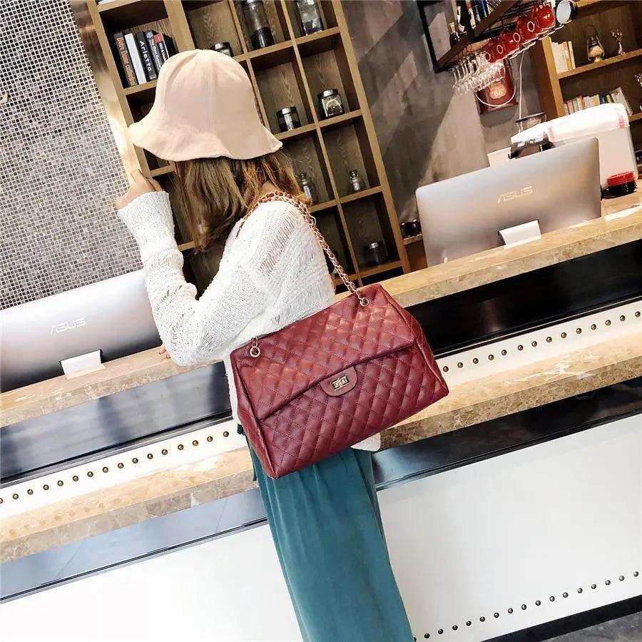 Sac à bandoulière en cuir synthétique pour femme, sac à main de luxe de grande capacité, sac bandoulière à la mode