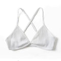 Nouveaux Soutiens-Gorge en Coton Doux et Confortables pour Femmes, Style Français, Bonnets Triangle Plongeant, Bretelles Croisées, Dos Nudité, Petite Taille