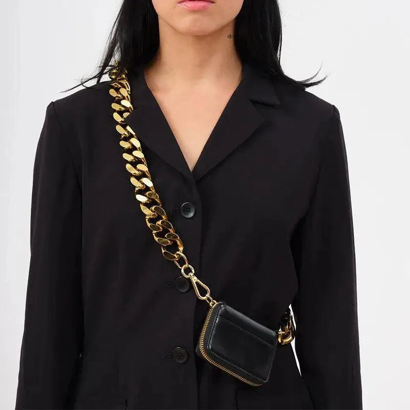 Nouveau sac à bandoulière en métal épais étincelant avec chaîne, portefeuille de vélo, mini sac, porte-monnaie. Sacs à bandoulière en cuir pour femmes, tendance.