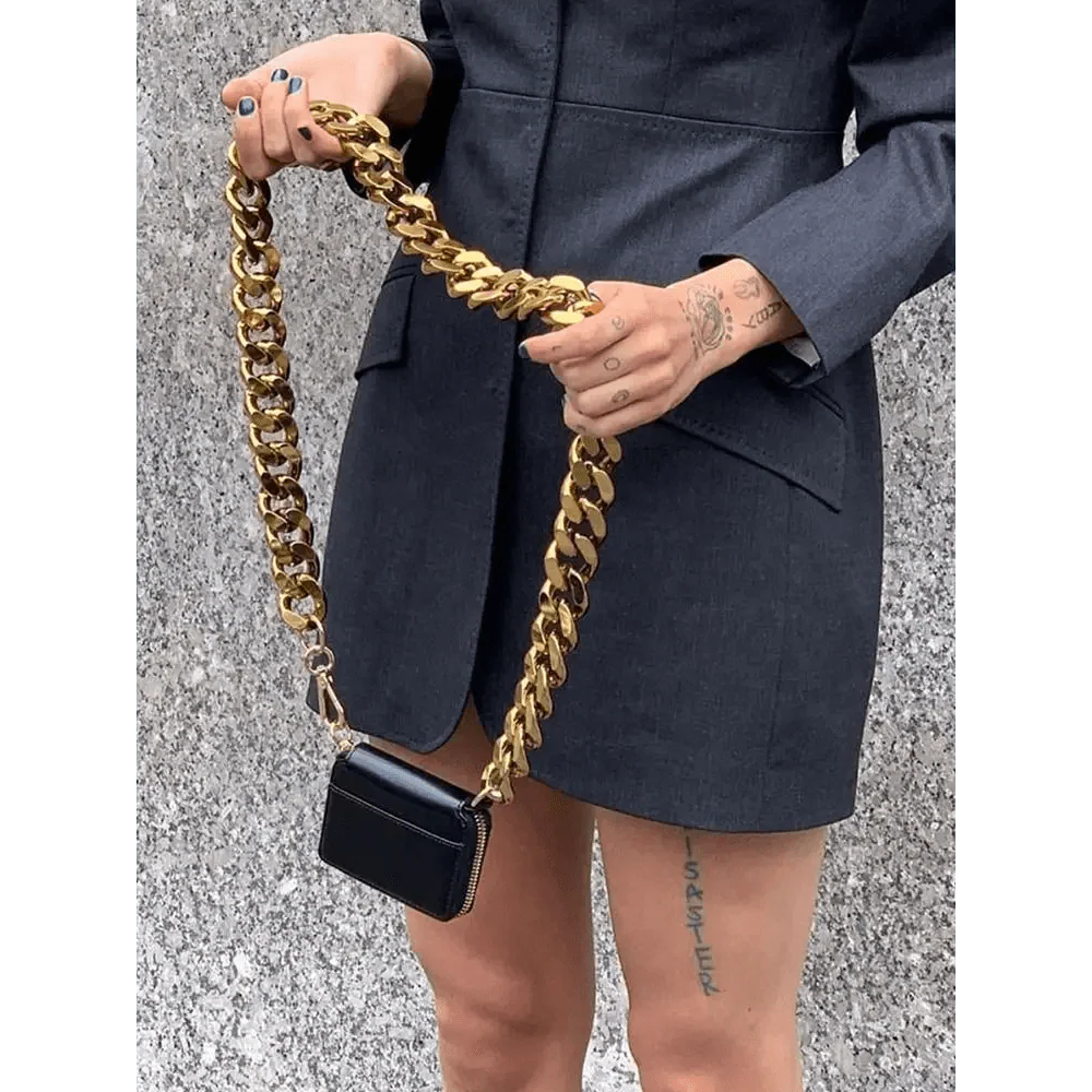 Nouveau sac à bandoulière en métal épais étincelant avec chaîne, portefeuille de vélo, mini sac, porte-monnaie. Sacs à bandoulière en cuir pour femmes, tendance.