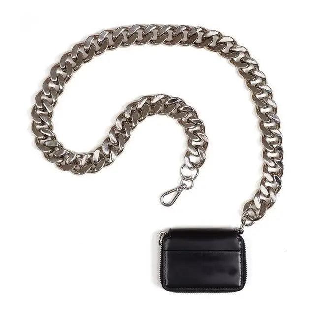 Nouveau sac à bandoulière en métal épais étincelant avec chaîne, portefeuille de vélo, mini sac, porte-monnaie. Sacs à bandoulière en cuir pour femmes, tendance.
