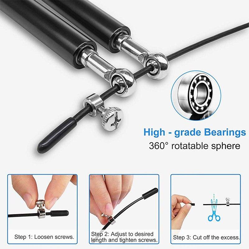 Nouvelle Corde à Sauter Rapide Fitness Cordes à Sauter Réglables Professionnelles Pour Boxe Fitness Entraînement Corde à Sauter Avec Poignée en Alliage d'Aluminium Pour Salle de Sport Maison