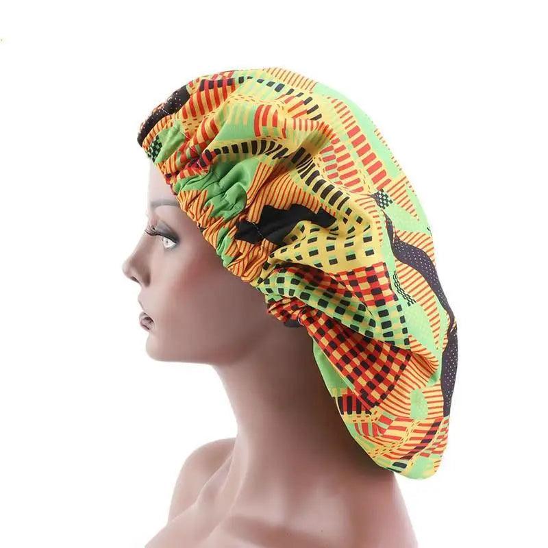 Nouveau Bonnet extra large époustouflant doublé de satin pour femmes, grande taille, imprimé beauté, bonnet de nuit en satin de soie, couvre-chef, chapeau bonnet