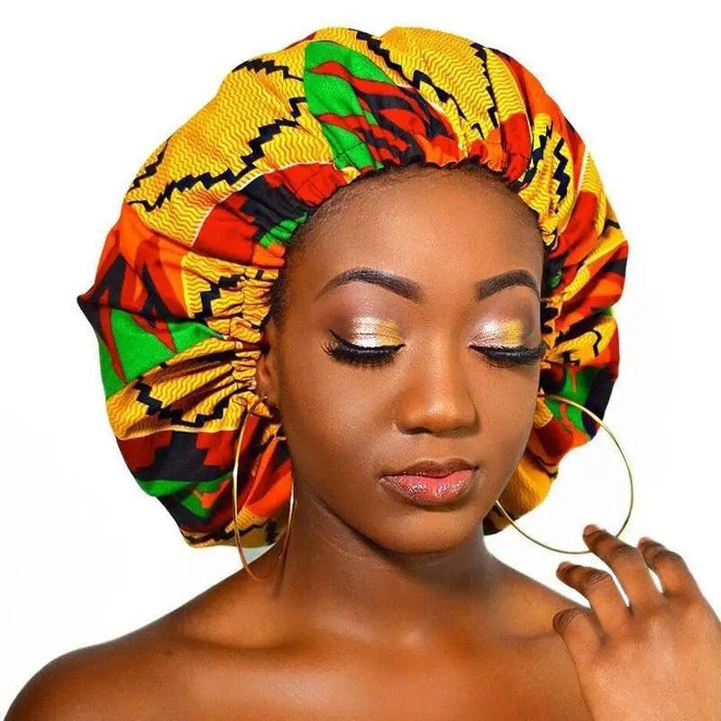 Nouveau Bonnet extra large époustouflant doublé de satin pour femmes, grande taille, imprimé beauté, bonnet de nuit en satin de soie, couvre-chef, chapeau bonnet
