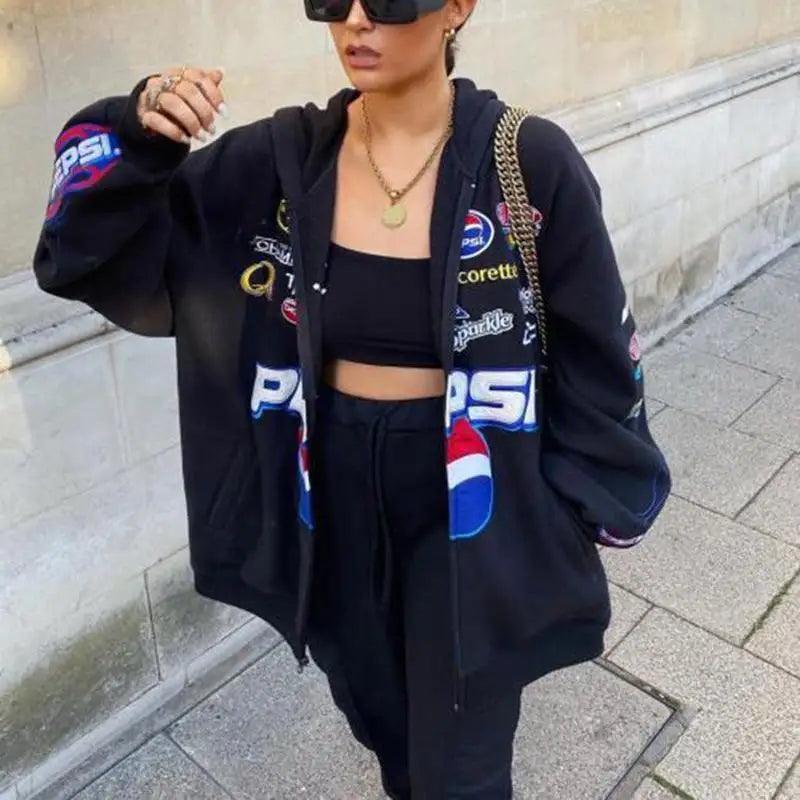 Nouvelle tendance de vestes décontractées amples imprimées pour l'hiver, avec capuche, coupe-vent, pour femmes et filles