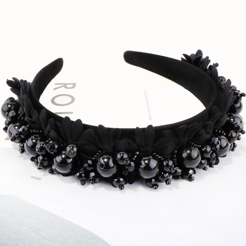 Serre-têtes Perle Fleur Perles de Cristal Embellissement Bandeaux Larges Femmes Couronne de Mariage Tiara Magnifiques Accessoires Cheveux pour Femmes