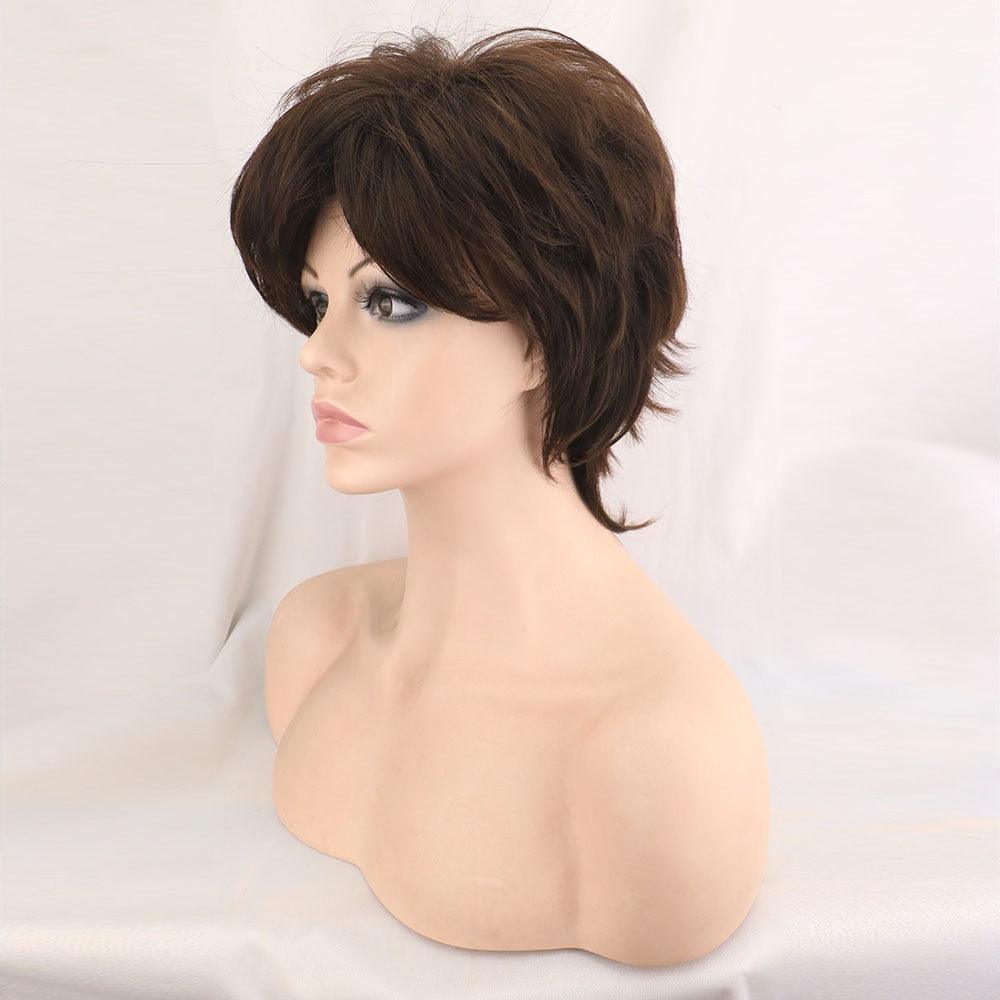 Nouvelle perruque courte pour femme style synthétique mélangé blond marron naturel résistant à la chaleur pour femme perruques bob pour femmes noires cadeaux pour femmes noires