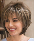 Nouvelle perruque courte pour femme style synthétique mélangé blond marron naturel résistant à la chaleur pour femme perruques bob pour femmes noires cadeaux pour femmes noires