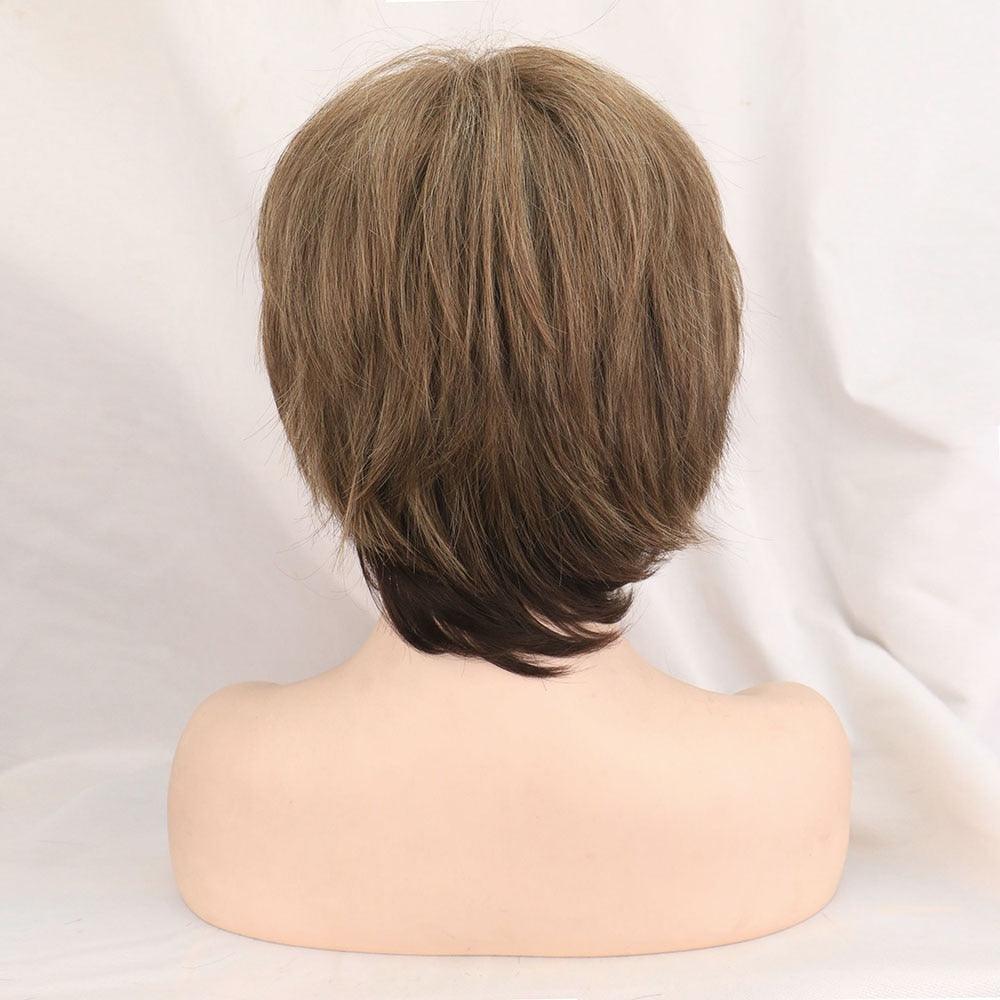 Nouvelle perruque courte pour femme style synthétique mélangé blond marron naturel résistant à la chaleur pour femme perruques bob pour femmes noires cadeaux pour femmes noires