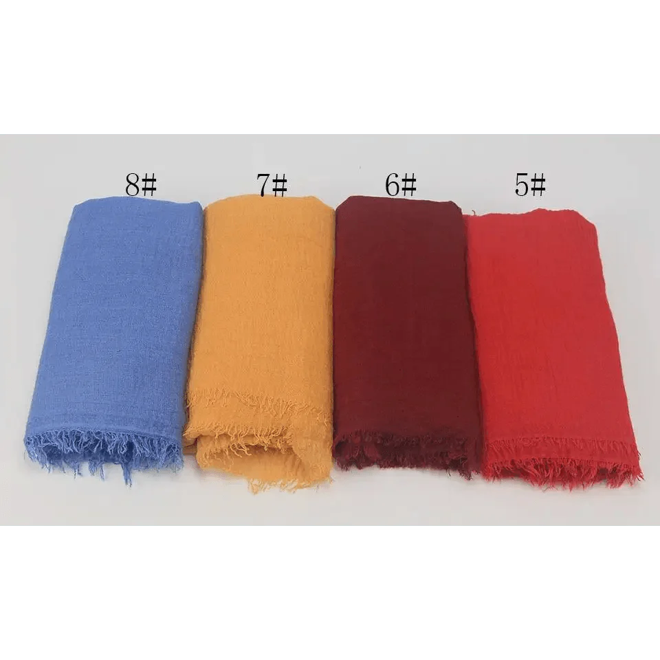 Nouveau Foulard Élégant Uni Femme Musulmane Chiffon Hijab Foulard Femme Musulmane Doux Coton Écharpe Islamique Hijab Châles et Enveloppes