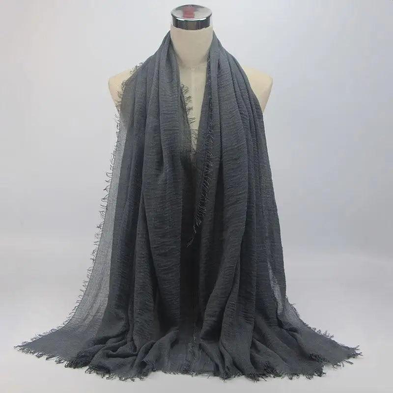 Nouveau Foulard Élégant Uni Femme Musulmane Chiffon Hijab Foulard Femme Musulmane Doux Coton Écharpe Islamique Hijab Châles et Enveloppes