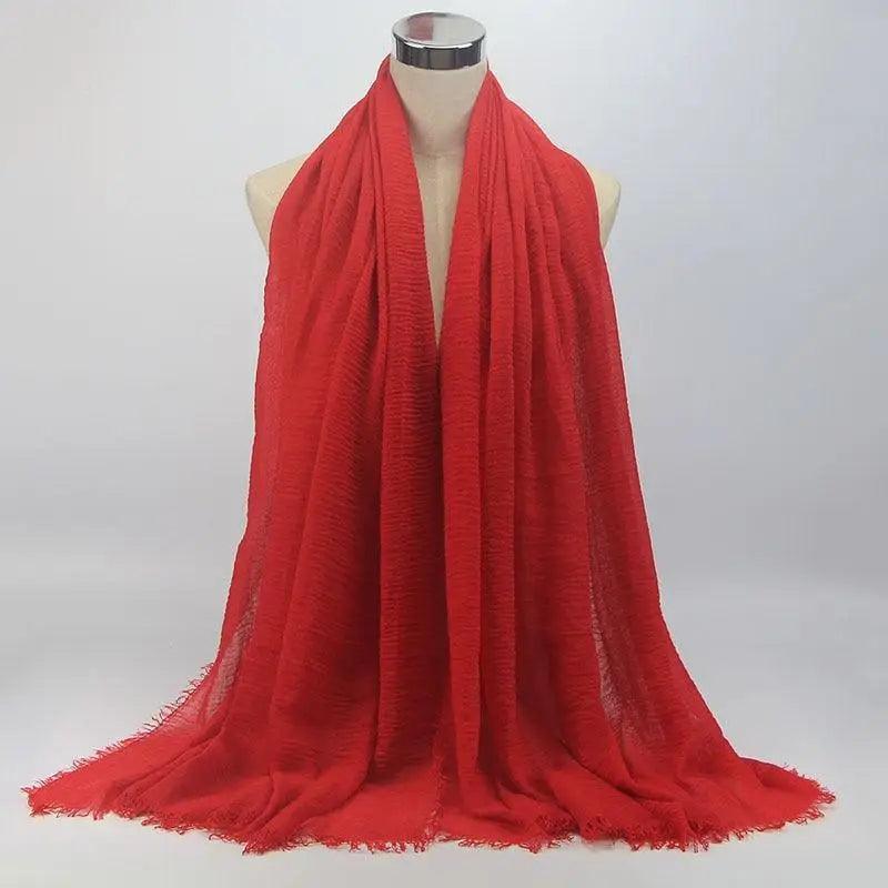 Nouveau Foulard Élégant Uni Femme Musulmane Chiffon Hijab Foulard Femme Musulmane Doux Coton Écharpe Islamique Hijab Châles et Enveloppes