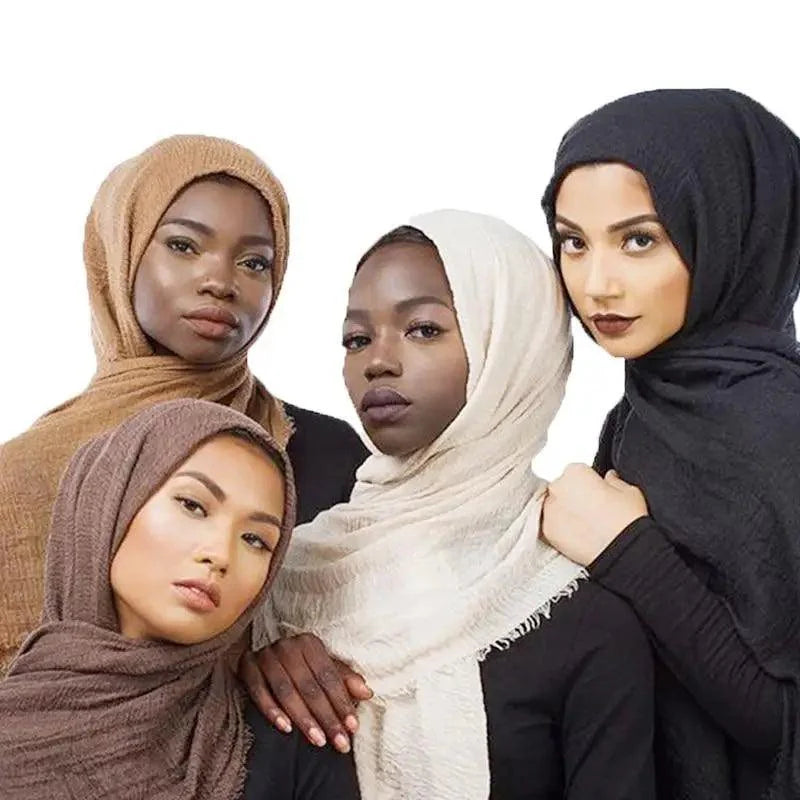 Nouveau Foulard Élégant Uni Femme Musulmane Chiffon Hijab Foulard Femme Musulmane Doux Coton Écharpe Islamique Hijab Châles et Enveloppes