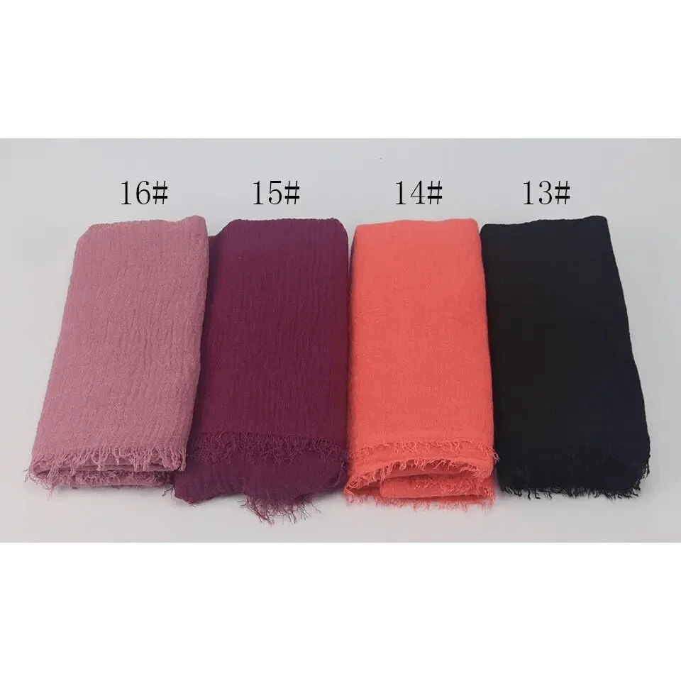 Nouveau Foulard Élégant Uni Femme Musulmane Chiffon Hijab Foulard Femme Musulmane Doux Coton Écharpe Islamique Hijab Châles et Enveloppes