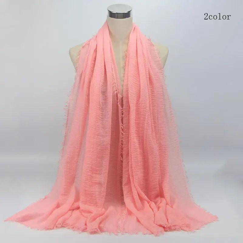 Nouveau Foulard Élégant Uni Femme Musulmane Chiffon Hijab Foulard Femme Musulmane Doux Coton Écharpe Islamique Hijab Châles et Enveloppes