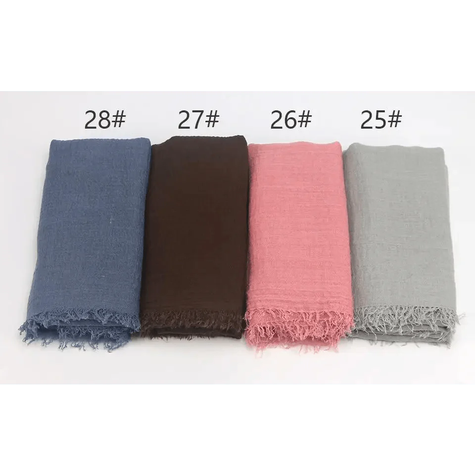 Nouveau Foulard Élégant Uni Femme Musulmane Chiffon Hijab Foulard Femme Musulmane Doux Coton Écharpe Islamique Hijab Châles et Enveloppes