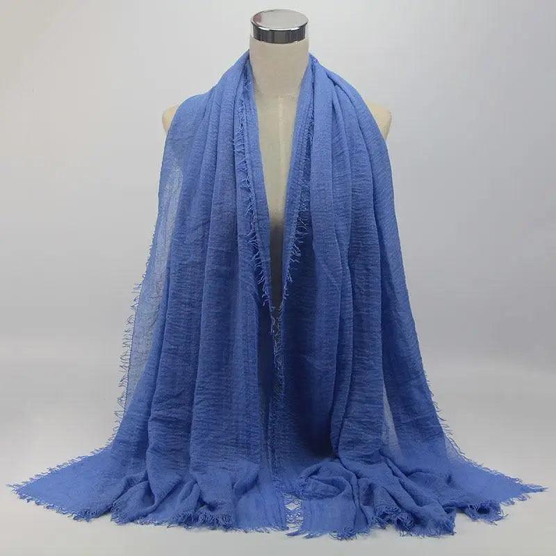 Nouveau Foulard Élégant Uni Femme Musulmane Chiffon Hijab Foulard Femme Musulmane Doux Coton Écharpe Islamique Hijab Châles et Enveloppes