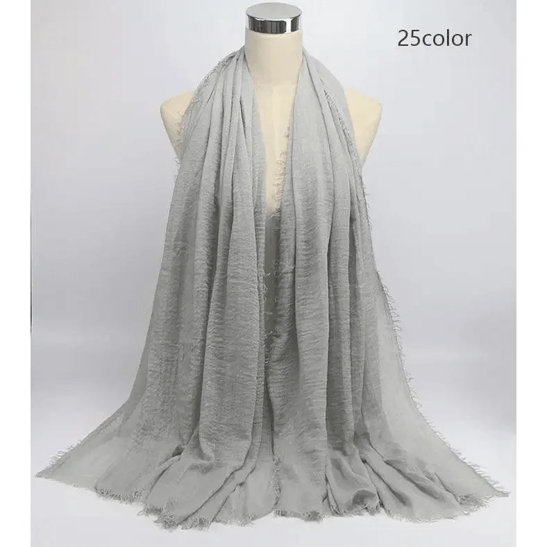 Nouveau Foulard Élégant Uni Femme Musulmane Chiffon Hijab Foulard Femme Musulmane Doux Coton Écharpe Islamique Hijab Châles et Enveloppes