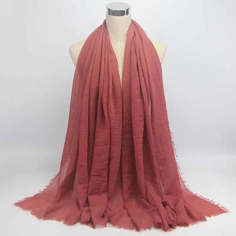 Nouveau Foulard Élégant Uni Femme Musulmane Chiffon Hijab Foulard Femme Musulmane Doux Coton Écharpe Islamique Hijab Châles et Enveloppes