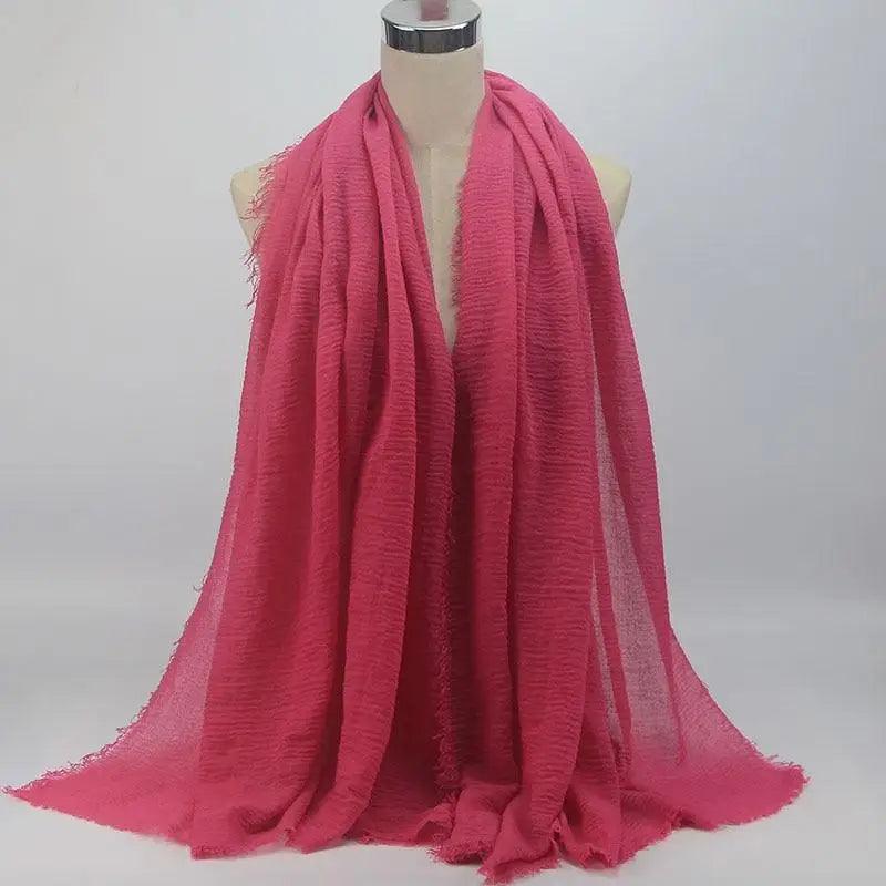 Nouveau Foulard Élégant Uni Femme Musulmane Chiffon Hijab Foulard Femme Musulmane Doux Coton Écharpe Islamique Hijab Châles et Enveloppes