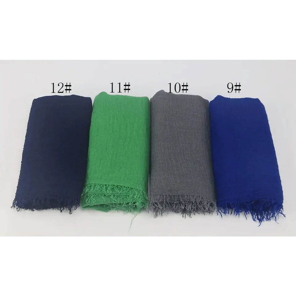Nouveau Foulard Élégant Uni Femme Musulmane Chiffon Hijab Foulard Femme Musulmane Doux Coton Écharpe Islamique Hijab Châles et Enveloppes