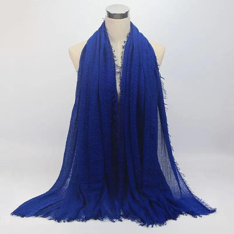 Nouveau Foulard Élégant Uni Femme Musulmane Chiffon Hijab Foulard Femme Musulmane Doux Coton Écharpe Islamique Hijab Châles et Enveloppes