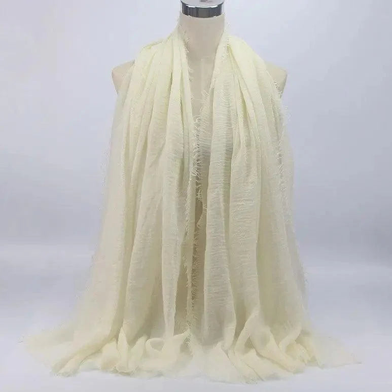 Nouveau Foulard Élégant Uni Femme Musulmane Chiffon Hijab Foulard Femme Musulmane Doux Coton Écharpe Islamique Hijab Châles et Enveloppes