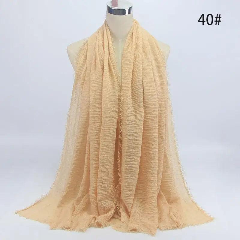 Nouveau Foulard Élégant Uni Femme Musulmane Chiffon Hijab Foulard Femme Musulmane Doux Coton Écharpe Islamique Hijab Châles et Enveloppes