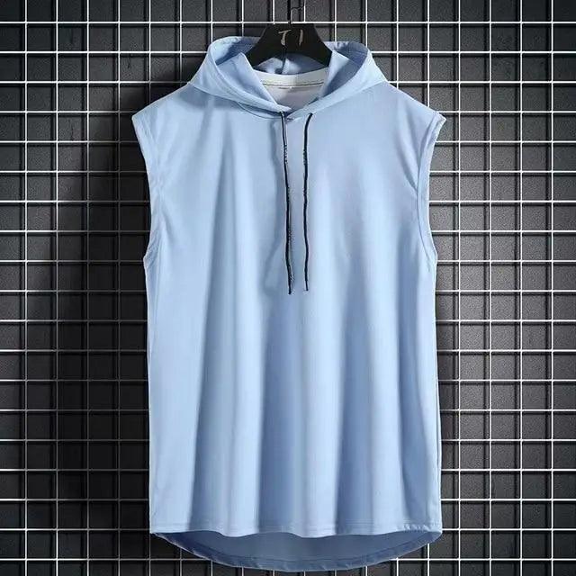 Nouvelle veste à capuche sans manches pour hommes, gilet de musculation, chemise de fitness, gilet de course d'été pour hommes, collants de compression, débardeurs de gym, chemise de sport sans manches à séchage rapide, débardeurs de fitness pour hommes