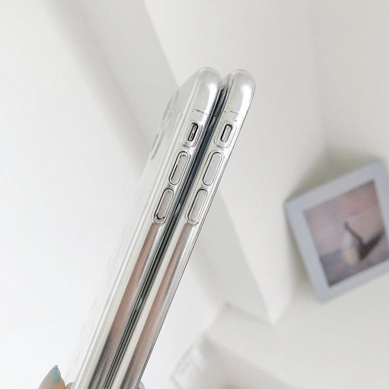 Nouvel étui de téléphone transparent en forme de cœur pour iPhone 11 12 Pro Max, coque arrière en silicone antichoc, motif cœur mignon pour femmes filles, étuis transparents souples, flexibles, durables et minces à dos rigide