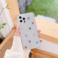 Nouvel étui de téléphone transparent en forme de cœur pour iPhone 11 12 Pro Max, coque arrière en silicone antichoc, motif cœur mignon pour femmes filles, étuis transparents souples, flexibles, durables et minces à dos rigide