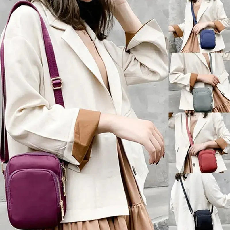 New Trendy Crossbody Zipper  Shoulder Bag For Ladies And Girls Multifunction Handbag Wrist Purse For Females