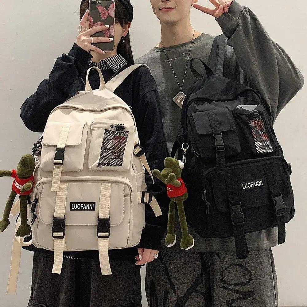 Nouveau sac à dos tendance en nylon pour femmes, filles et garçons, élégant, en maille, pour étudiants, collège, école, sac à dos cool pour ordinateur portable pour femmes et hommes