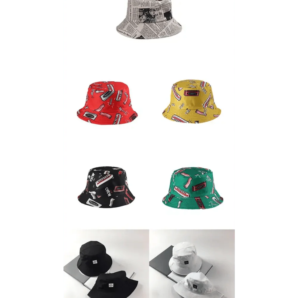 Nouveaux Bob Chapeaux d'Été Tendance pour Femmes Chapeau Panama Homme Chapeau de Soleil Panama Double Face Pêcheur Casquette pour Garçons/Filles
