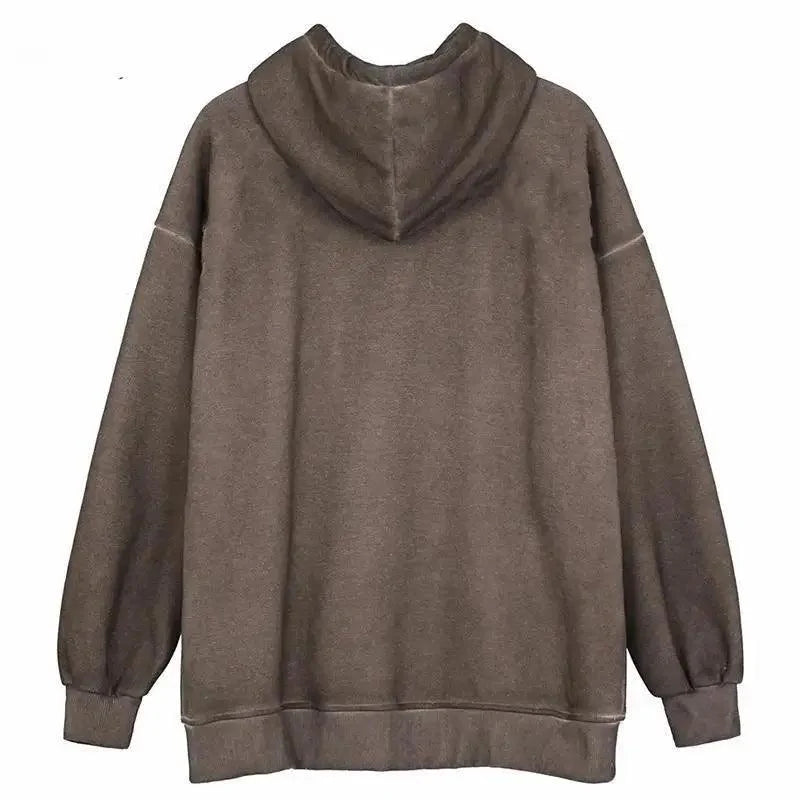 Nouveau Sweat à Capuche Tendance Vintage Hip Hop Streetwear Femme Angel Dark Impression Fermeture Éclair Veste Manteau Haut à Capuche Vêtements Hommes Femmes Punk Vêtement d'extérieur