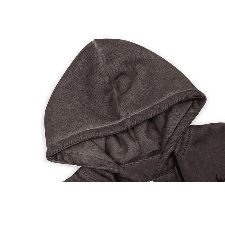 Nouveau Sweat à Capuche Tendance Vintage Hip Hop Streetwear Femme Angel Dark Impression Fermeture Éclair Veste Manteau Haut à Capuche Vêtements Hommes Femmes Punk Vêtement d'extérieur