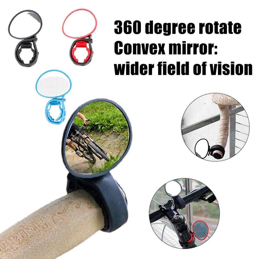 Nouveau Rétroviseur Universel pour Vélo, Rétroviseur de Guidon, Rotation Grand Angle, Accessoires de Cyclisme pour Vélo de Route, Rétroviseurs Rotatifs, Rétroviseur en Verre Monté sur Guidon, Rétroviseur Universel pour VTT et Vélo de Route
