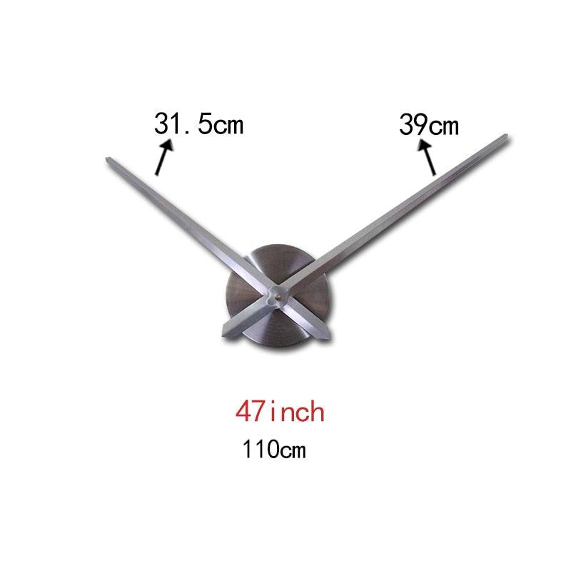 Nouveau Mouvement d'Horloge Murale Autocollants Muraux en Acrylique Miroir Aiguilles d'Horloge 3D Grand Mouvement d'Horloge Design Unique Cadran en Métal Quartz Aiguille Décoration Maison Salon